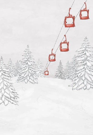 Red gondola mountain wallpaper