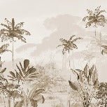 Panoramic jungle eden sepia wallpaper