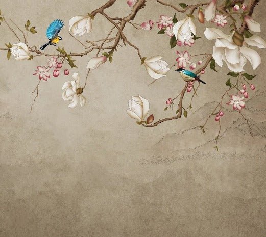Romantic bird wallpaper