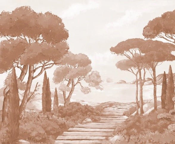 Wallpaper stroll in the calanques terracotta