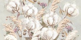 Panoramic cotton flower wallpaper