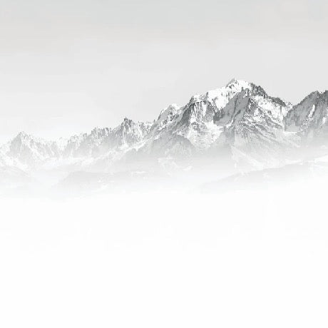 Papier peint Mont Blanc dans la brume noir et blanc, XXL, tendance
