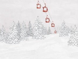 Red gondola mountain wallpaper