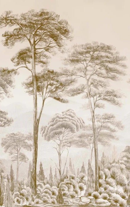 Sepia pinewood nature wallpaper