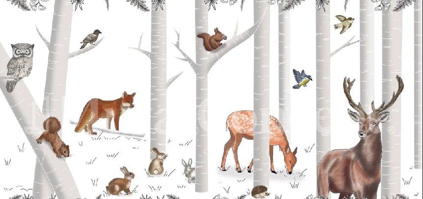 Enchanted wood and animals wallpaper