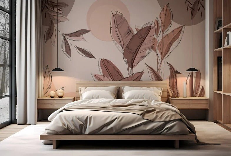 Graphic plant panorama wallpaper