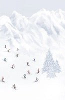 Colorful skiers mountain wallpaper