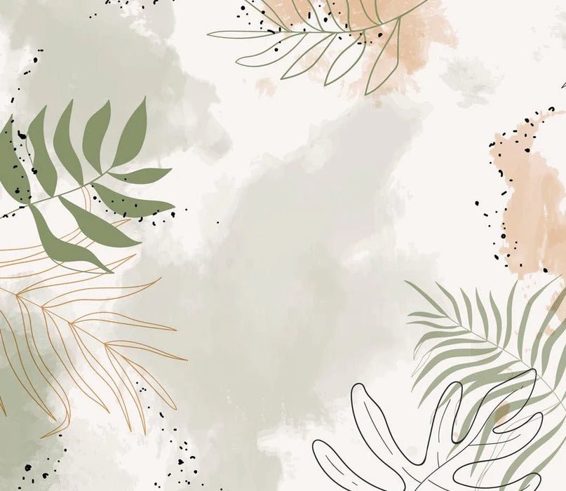 Panoramic vegetal watercolor wallpaper