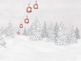Red gondola mountain wallpaper