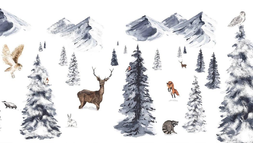 Children's wallpaper Animals in the snow