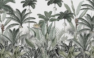 Panoramic jungle tree wallpaper