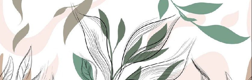 Graphic flower panoramic wallpaper