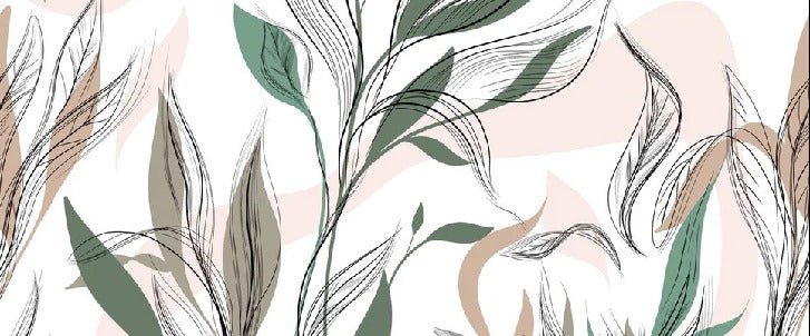 Graphic flower panoramic wallpaper