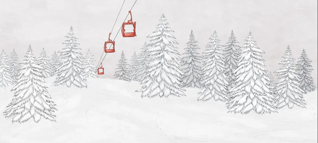 Red gondola mountain wallpaper