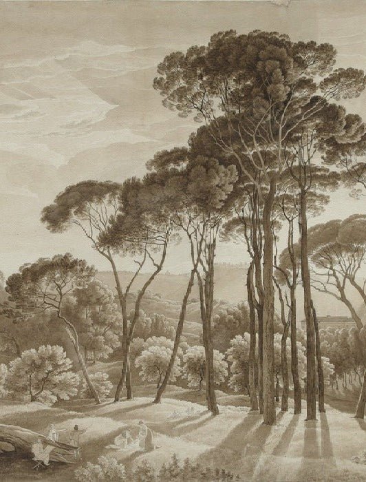 Papier peint panoramique paysage italien ambré, XXL, tendance