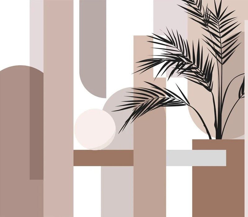 Papier peint panoramique géométrique terracotta, XXL, tendance