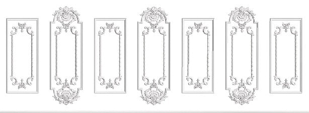 Papier peint trompe l’œil moulure blanche Chic Paris, XXL, tendance