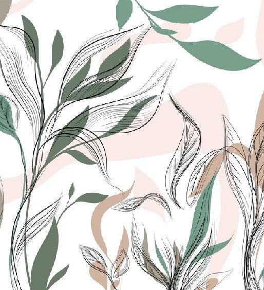 Graphic flower panoramic wallpaper