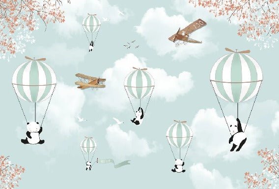 Hot-air balloon panda wallpaper