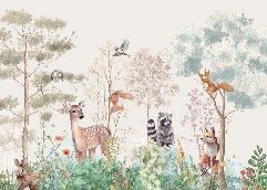 Children's bedroom wallpaper magic nature beige