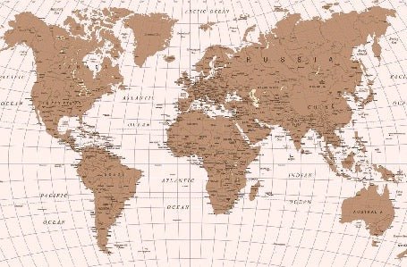 Authentic world map wallpaper
