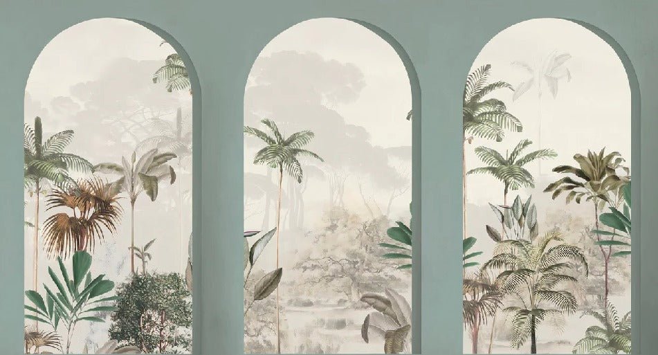 Lush green arches wallpaper