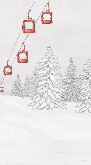 Red gondola mountain wallpaper