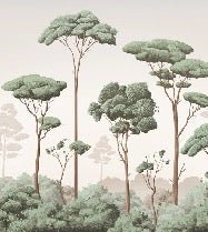 Pine forest breeze wallpaper