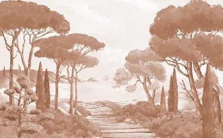 Terracotta coastal walk wallpaper