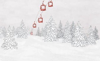 Red gondola mountain wallpaper