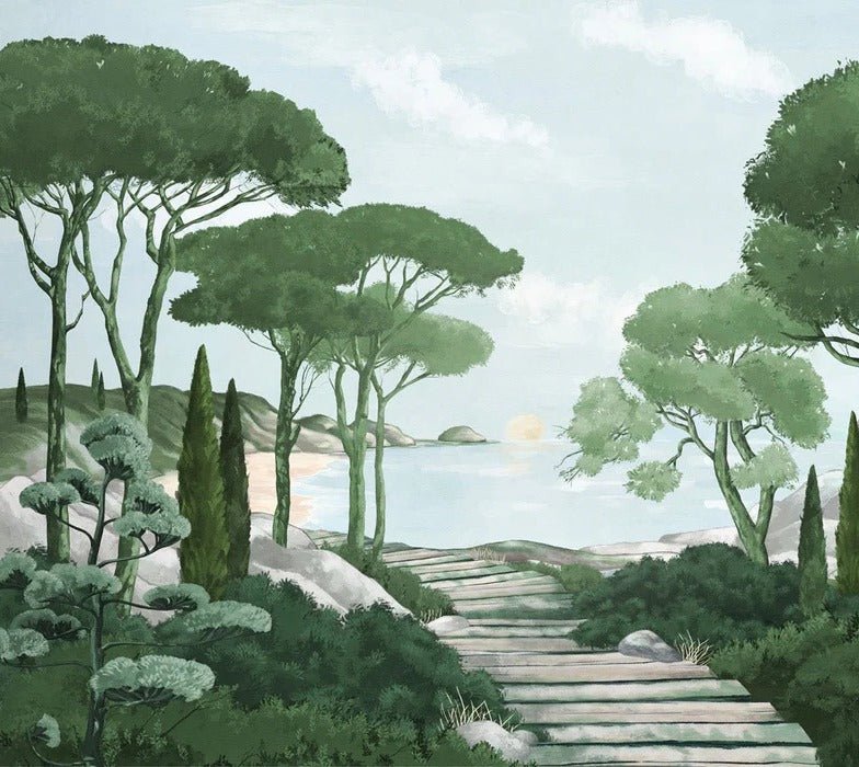 Stroll in the calanques wallpaper green