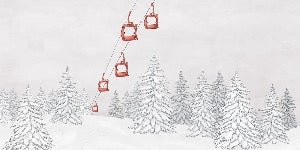 Red gondola mountain wallpaper
