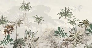 Panoramic jungle eden green wallpaper