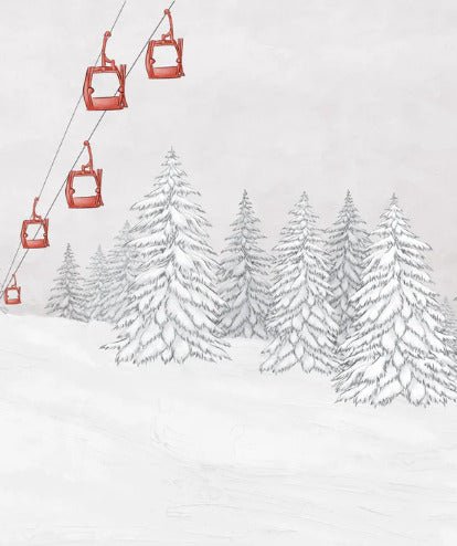 Red mountain cable car wallpaper