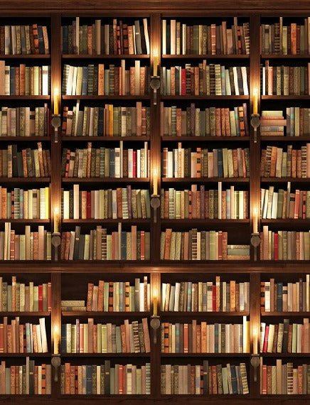 Authentic Library Trompe l'oeil Wallpaper