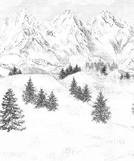 Papier peint montagne sommets de Chamonix, XXL, tendance