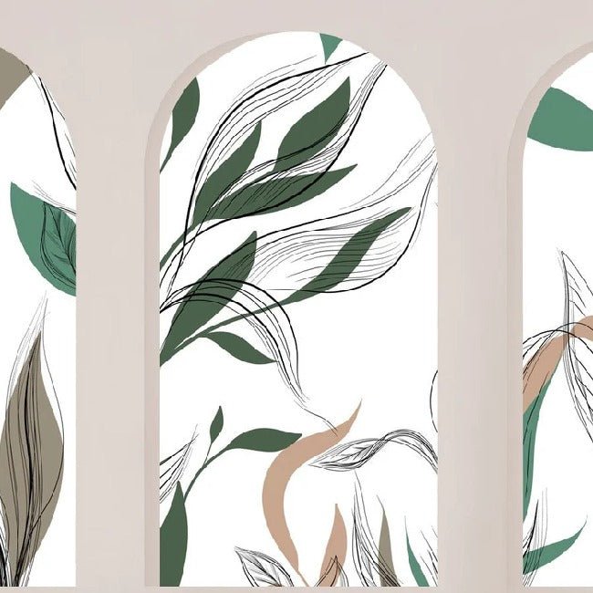 Architectural flora wallpaper