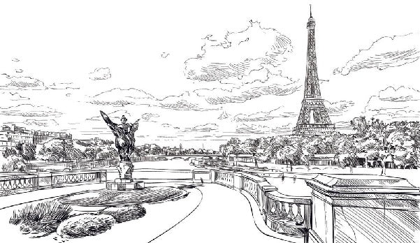 Bir Hakeim bridge wallpaper Eiffel Tower view