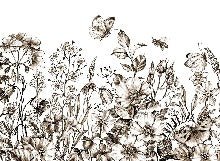 Country sepia flower wallpaper