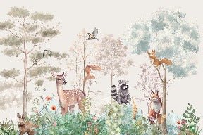 Children's bedroom wallpaper magic nature beige