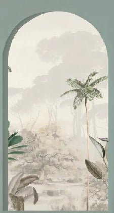 Papier peint arches luxuriantes vert, XXL, tendance