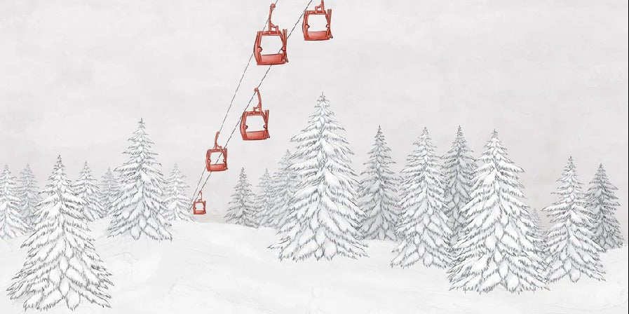 Red gondola mountain wallpaper