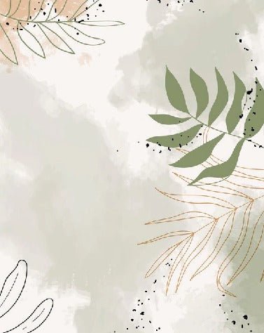 Panoramic watercolor plant wallpaper