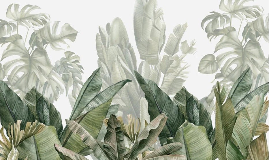 Panoramic green banana wallpaper