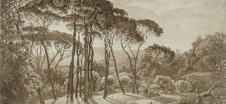 Panoramic amber Italian landscape wallpaper