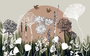 Panoramic floral wallpaper