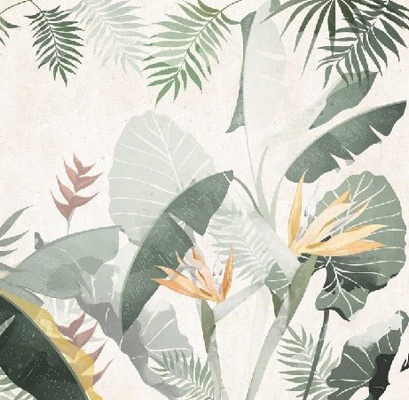 Yellow green custom bathroom wallpaper