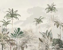 Panoramic jungle eden green wallpaper