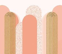 Graphic art deco wallpaper in pink