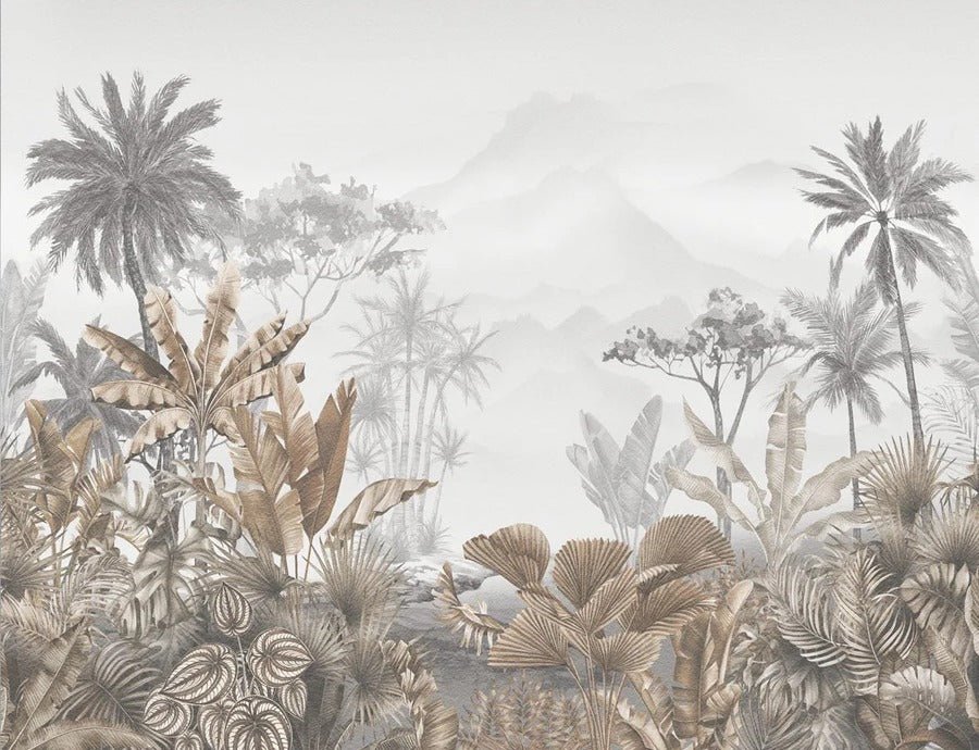 Tropical sepia wallpaper